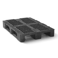 Kunststoffpalette, 1200x800x156mm, 3 Kufen, offenes Deck