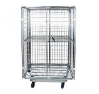 Rollbehälter Anti-Diebstahl, nestbar, mit Regalboden, 1200x800x1800mm
