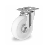 Lenkrolle mit Rollenlager für Rollbehälter, PA-Kunststoff, 100mm Durchmesser