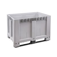 Palettenbox, 525 Liter, mit 2 Kufen, geschlossen, 1200x800x800mm