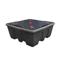 Palette mit Auffangwannen für IBC-Container, 1000L