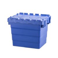 Kunststoffbehälter, 31 l, stapelbar, nestbar, Klappdeckel, 400x300x365mm